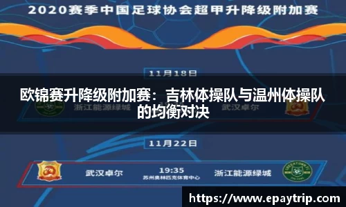 欧锦赛升降级附加赛：吉林体操队与温州体操队的均衡对决